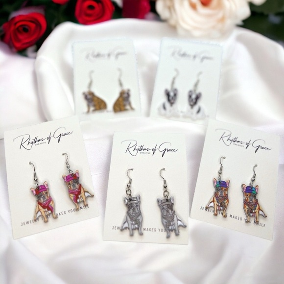 Charming Bulldog Earrings - Perfect Dog Jewelry for Bulldog Moms & Dog Lovers! - Picture 4 of 4